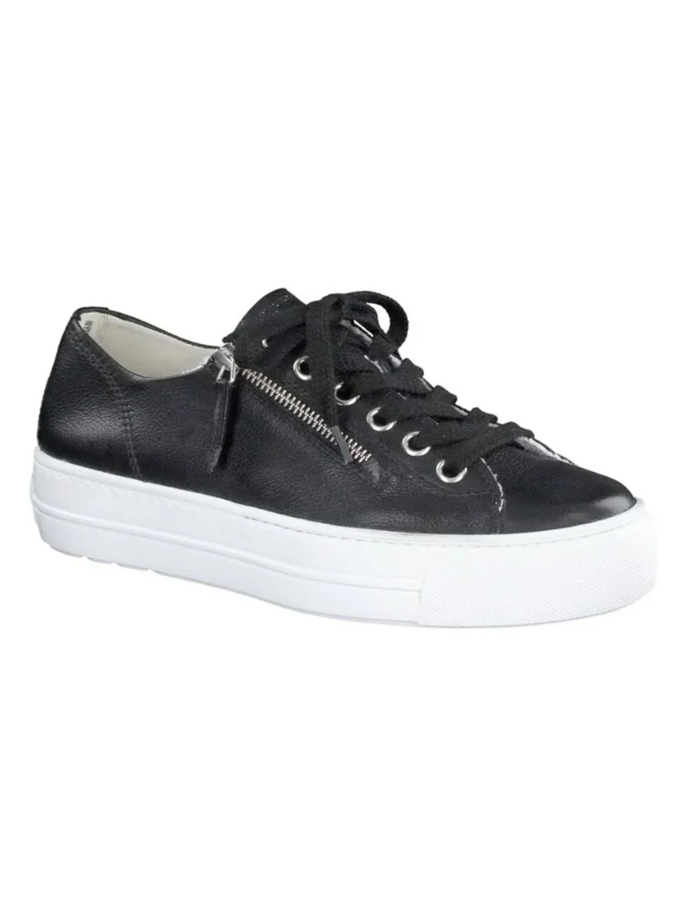 NEW $440 PAUL GREEN skylar platform sneaker TRAINER LEATHER BLACK 9.5 US (TF22)